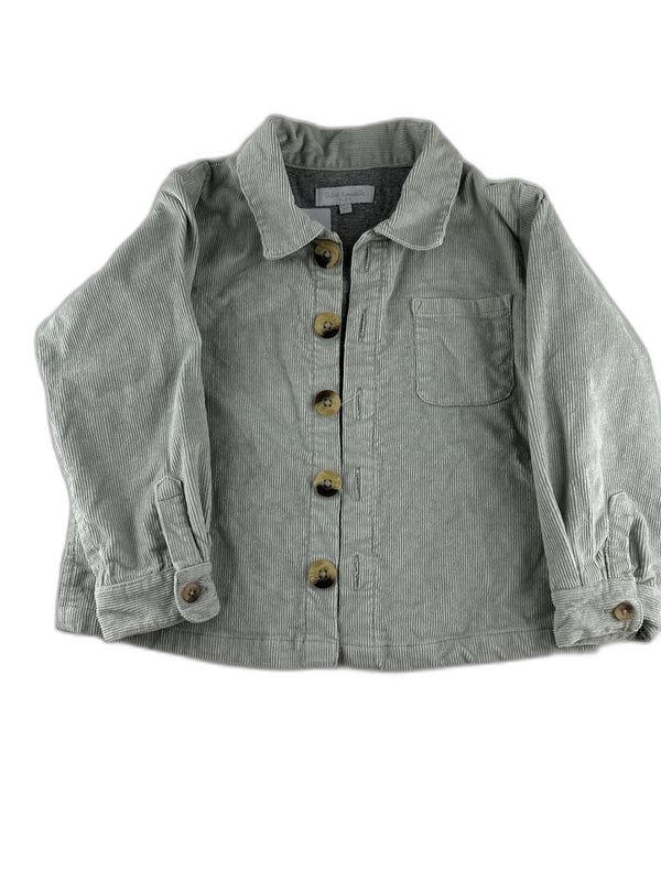 Cadet rousselle - Sur chemise  velours vert d'eau- taille 4 ans - seconde main