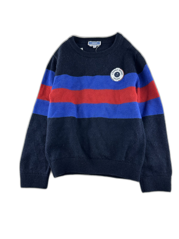 Jacadi - Pull marine a rayure - taille 6 ans - seconde main