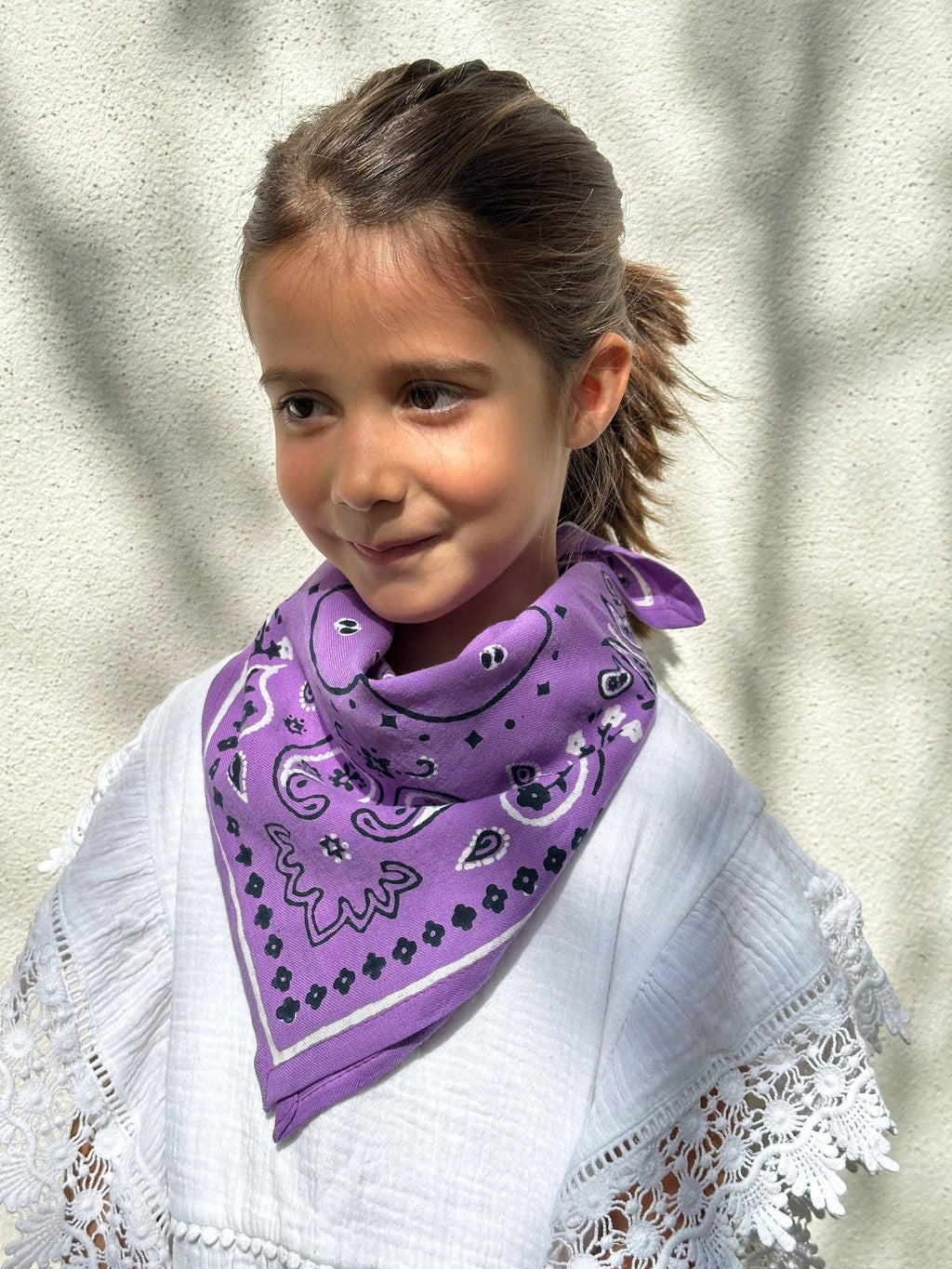 Petit foulard enfant - style bandana - Violet