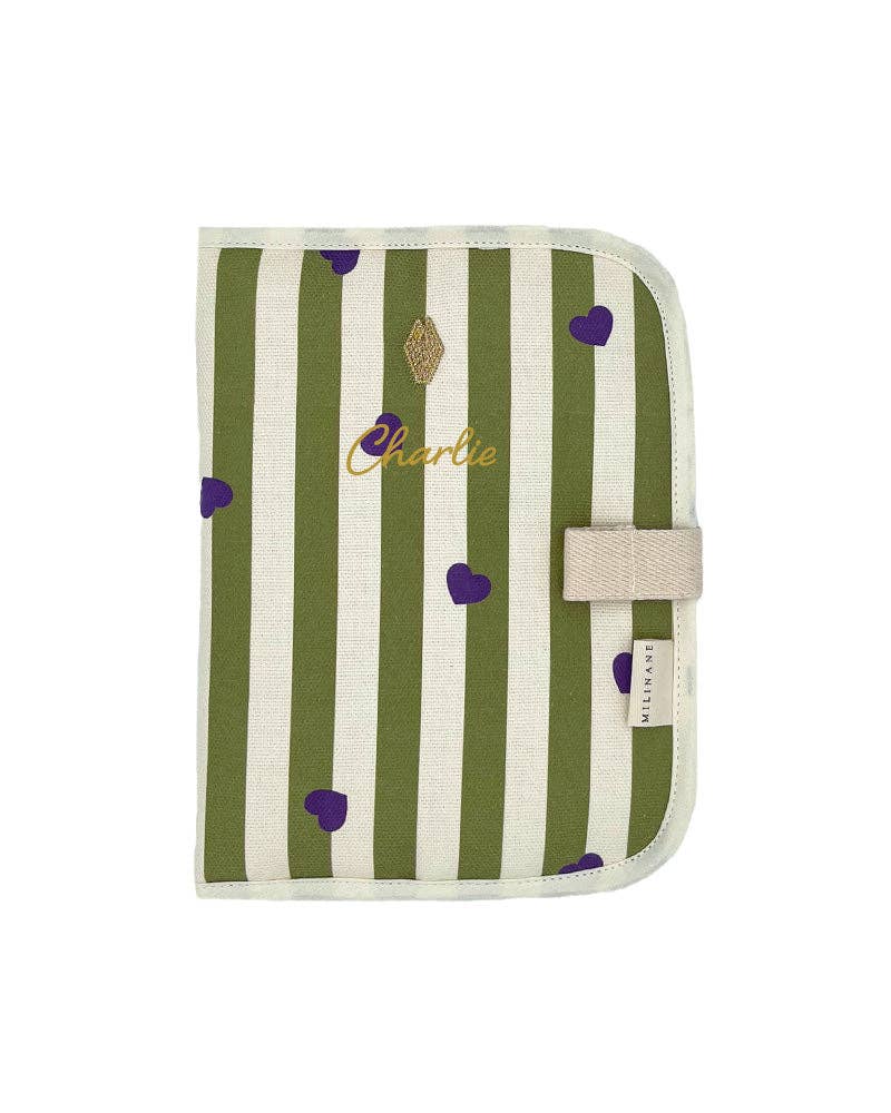 Protège carnet de santé - EDGAR - rayé/coeur