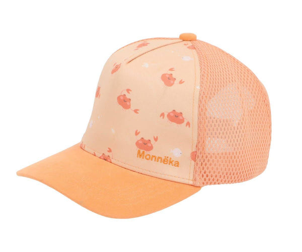 Casquette de protection solaire corail avec crabe pour enfants