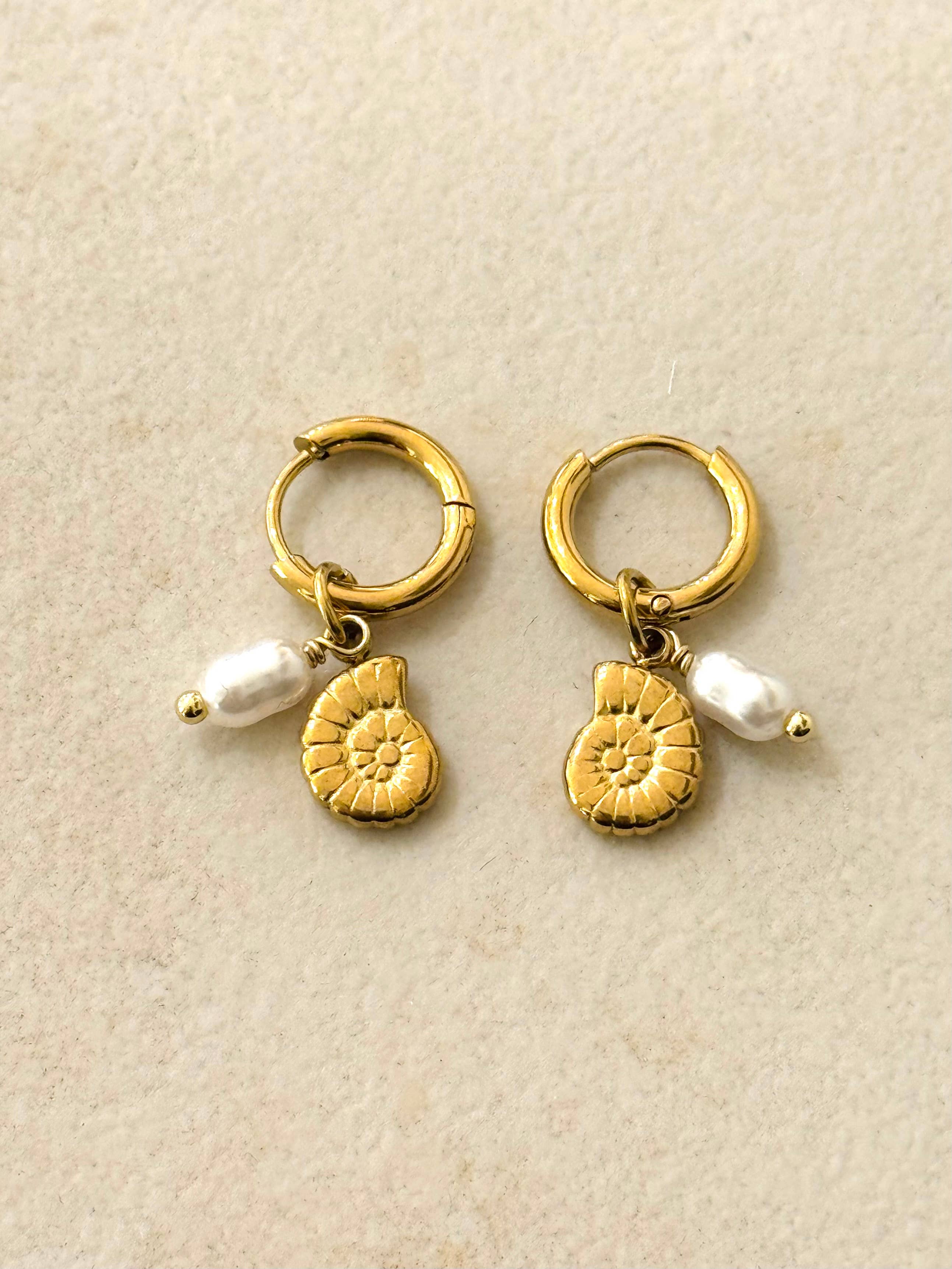 Boucles d'oreilles créoles ammonite