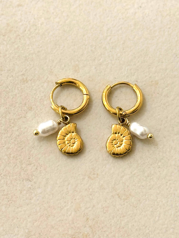 Boucles d'oreilles créoles ammonite