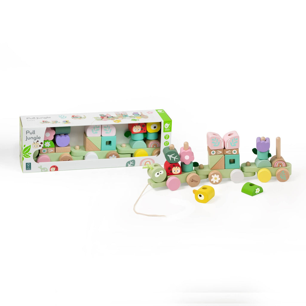 Train à tirer Jungle Classic World: 37,1x7,3x12,3 cm / À partir de 12 mois