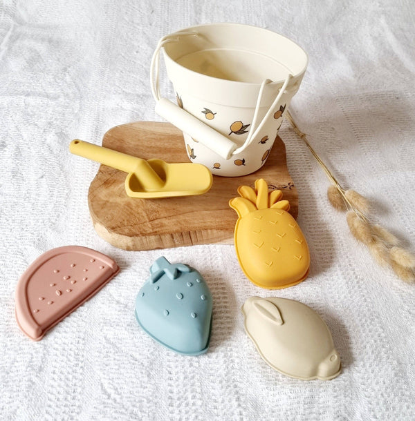 Seau en silicone avec moules - Citron