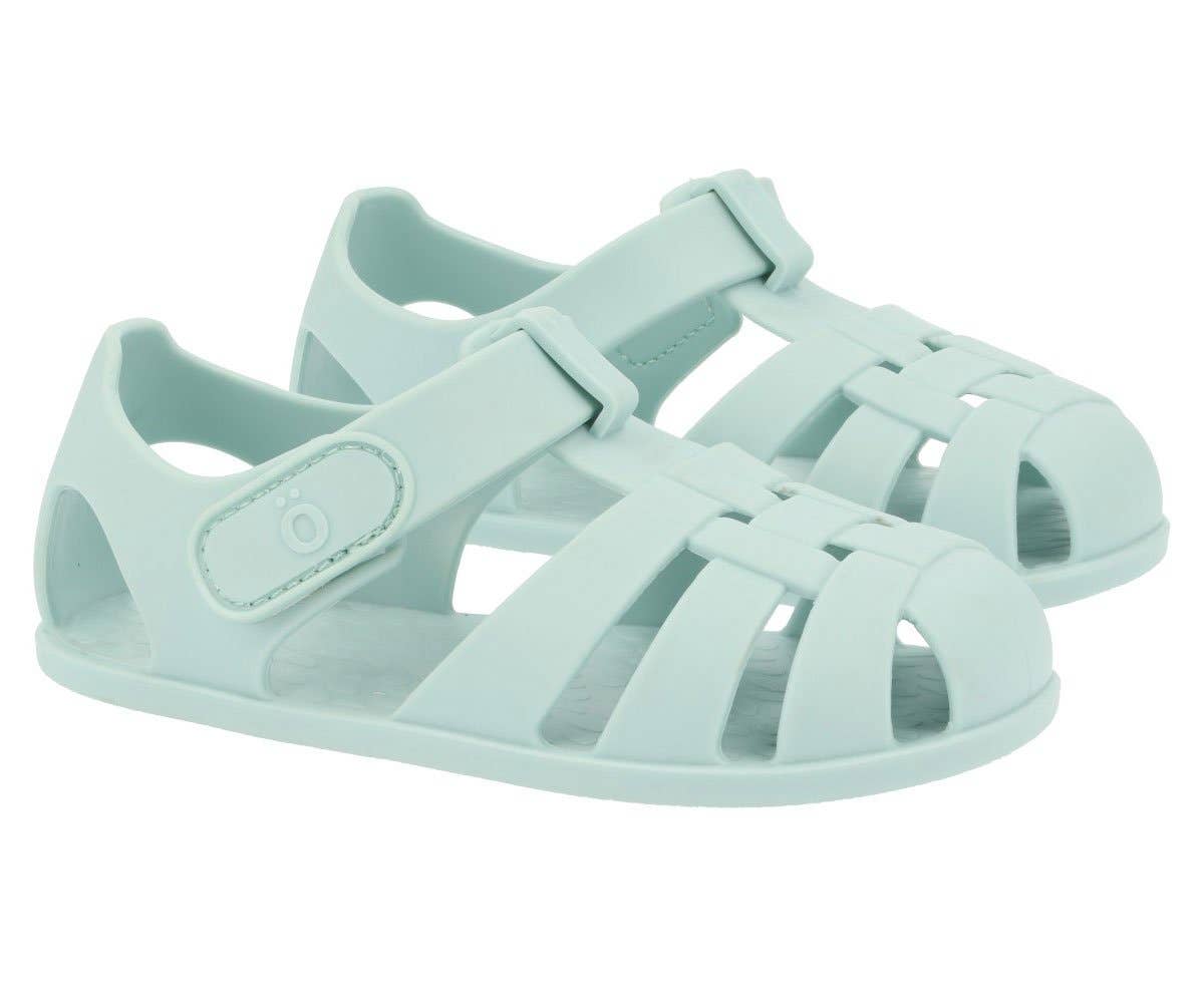 Sandales de plage enfant en jelly vert mer Monnëka pour enfants, taille 28