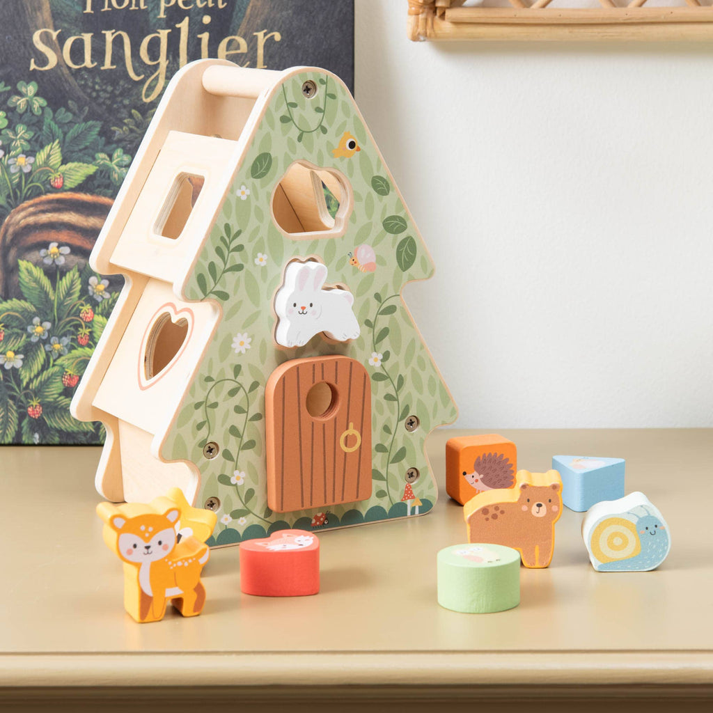 Boîte à formes en bois – Maison des animaux de la forêt