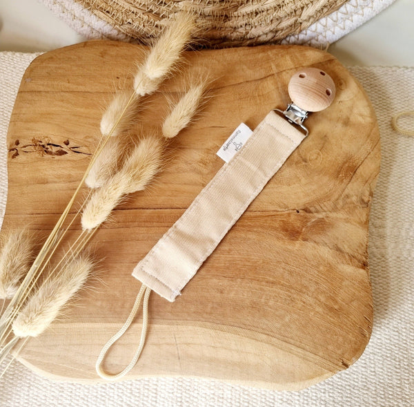 Attache-sucette basique en velours côtelé - Beige