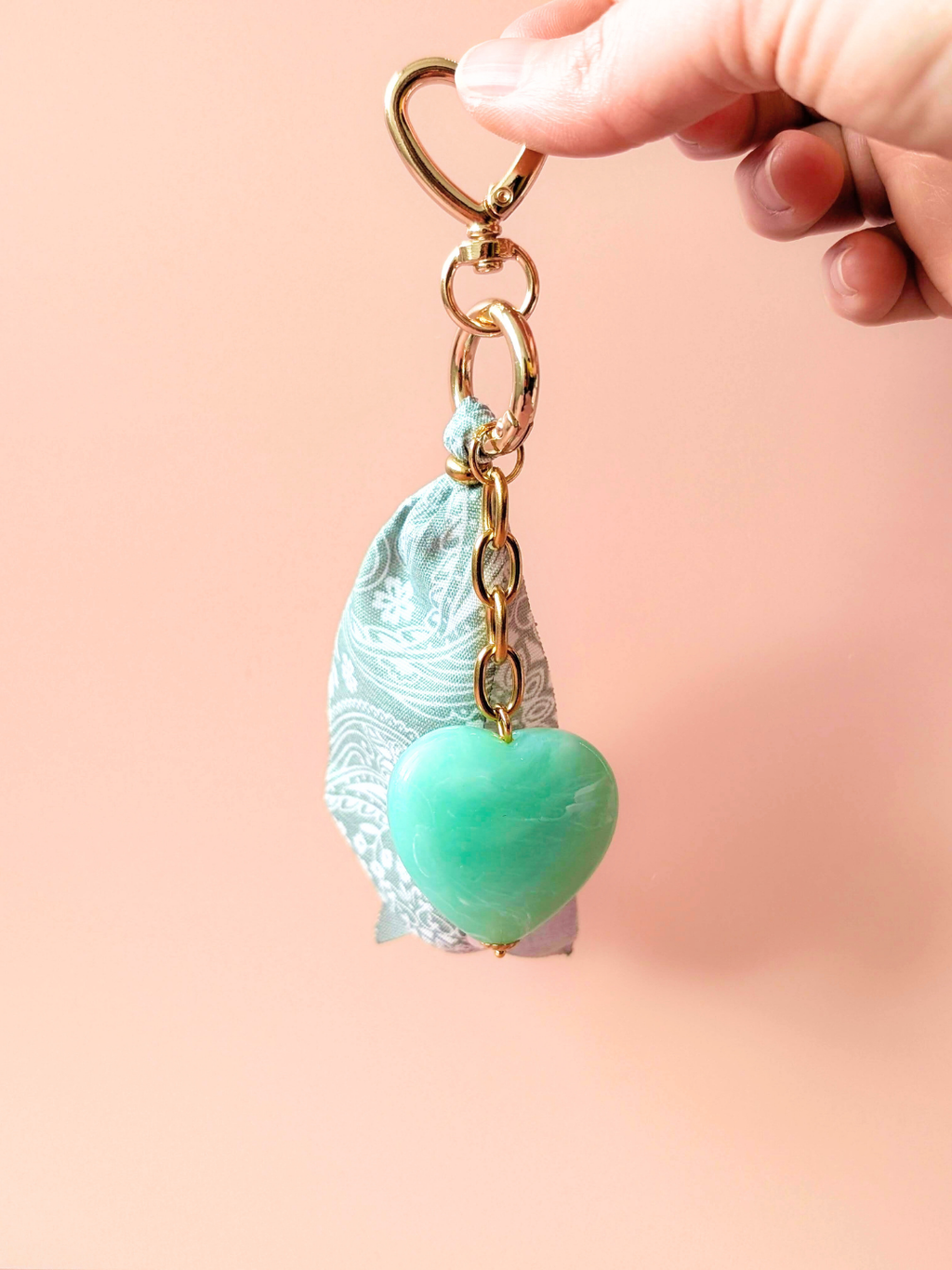 Grigri de sac & porte-clés – LOVE: Vert émeraude
