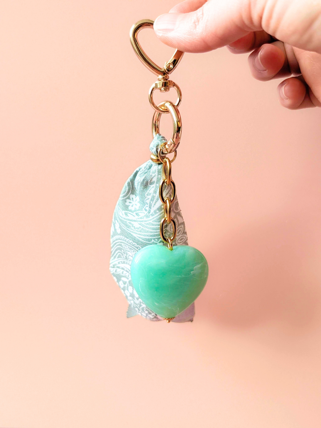 Grigri de sac & porte-clés – LOVE: Vert émeraude