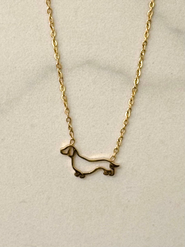 Collier Teckel Minimaliste: Or