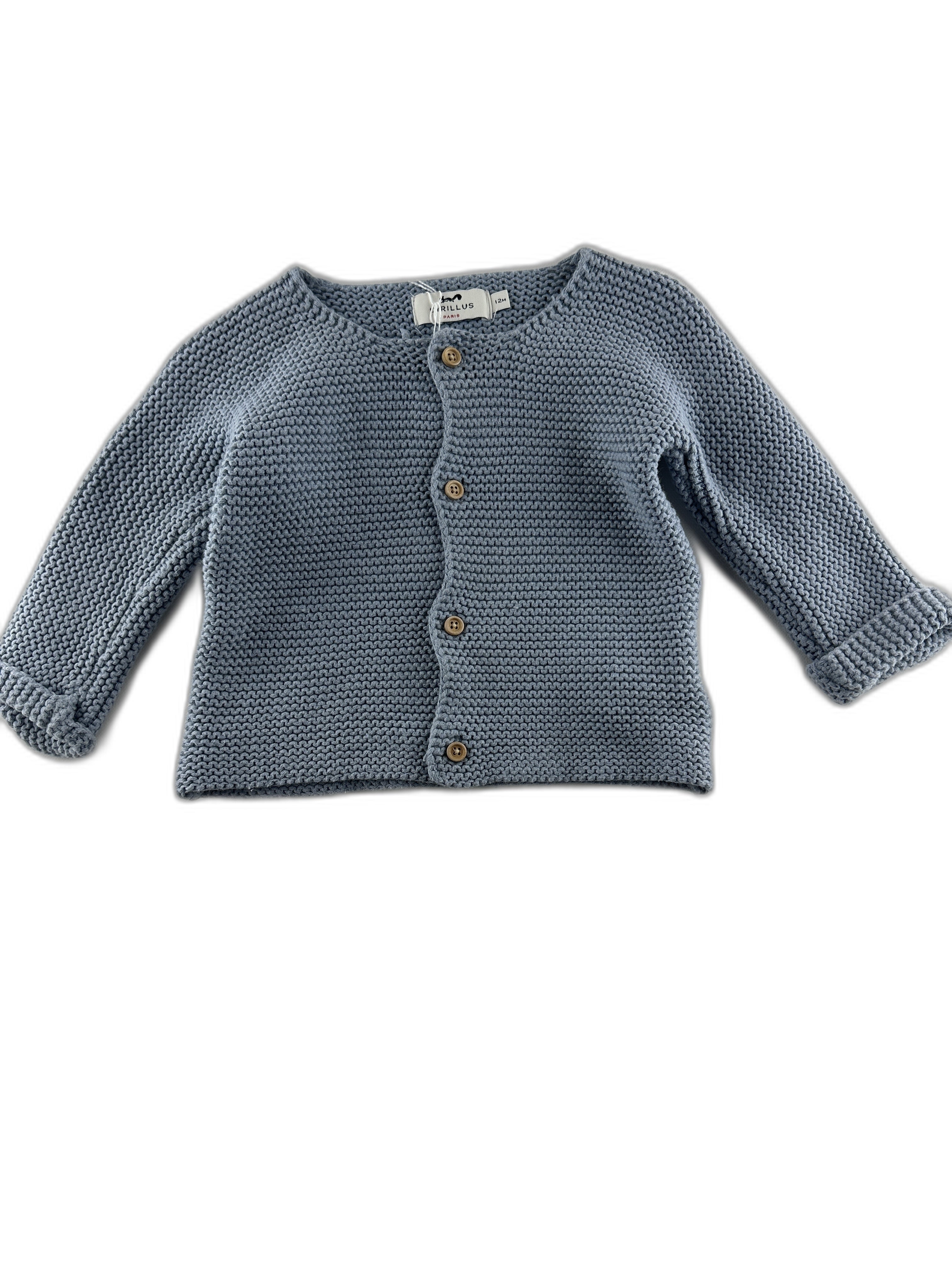 Cyrillus - Cardigan bleu a uni - taille 12 mois - seconde main
