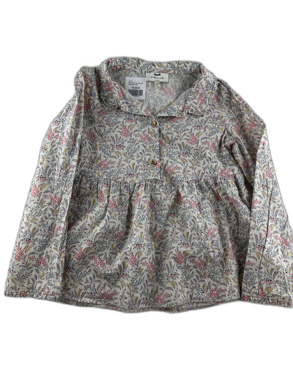 Cyrillus - Blouse blanche, imprimée fleurettes - taille 6 ans - seconde main