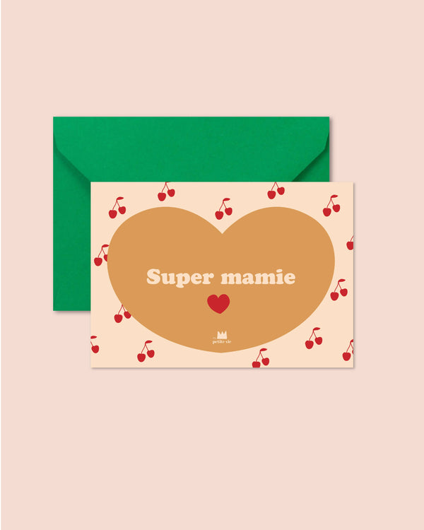 Carte "Famille" : Super mamie (avec enveloppe)