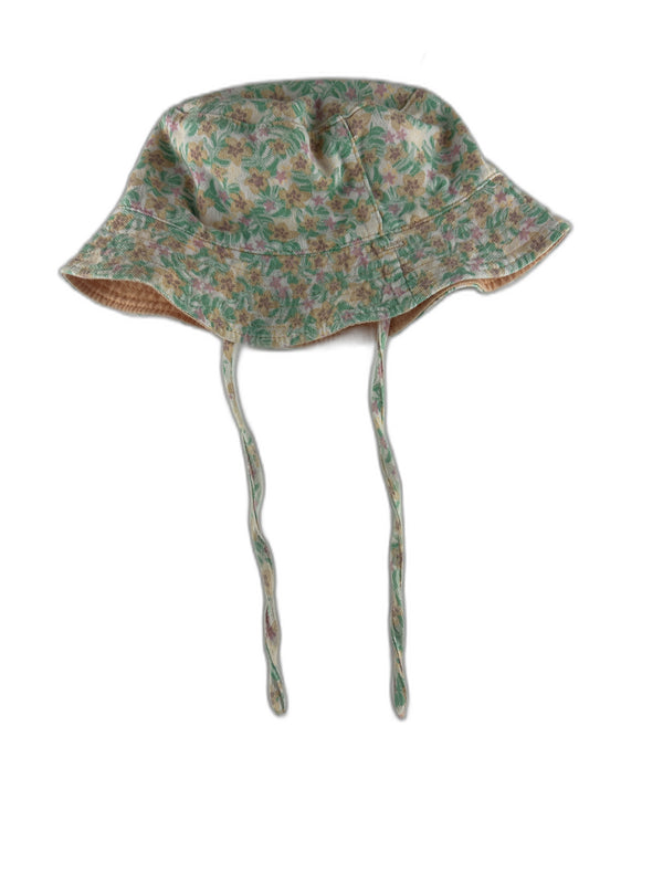 Du pareil au même - Chapeau de soleil beige imprimé fleurette - taille 18 mois - seconde main
