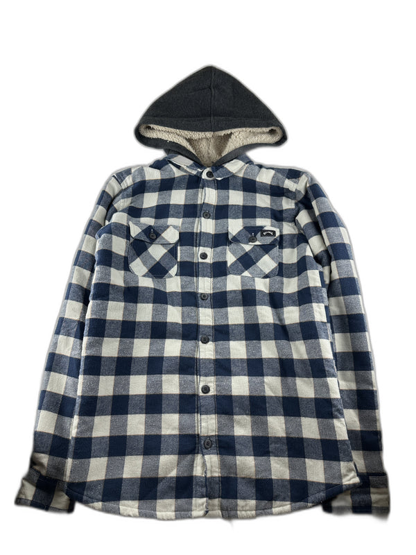 Billabong - Surchemise flanelle doublée marine à carreaux - taille 14 ans - seconde main