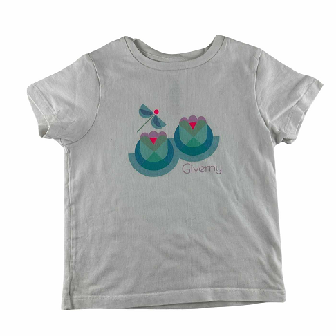 T-shirt MC, blanc imprimé Giverny