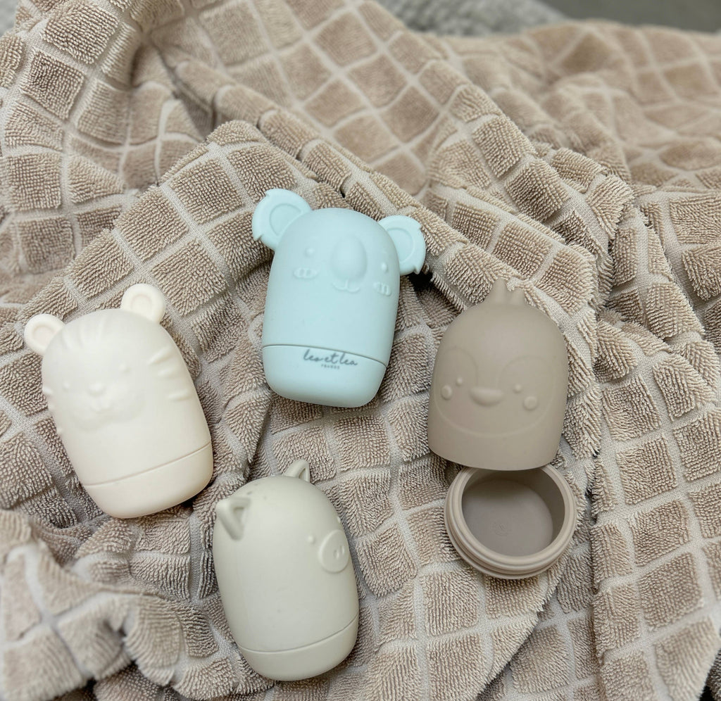 Jouets de bain bébé en silicone – 4 animaux
