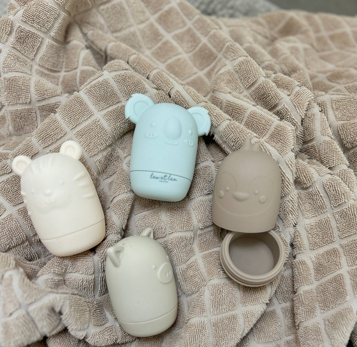 Jouets de bain bébé en silicone – 4 animaux