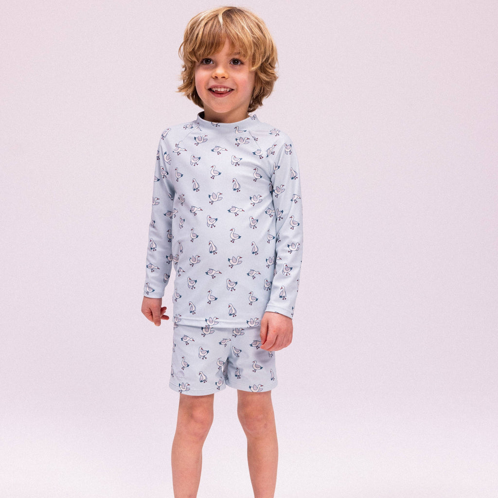 T-shirt de natation anti-UV à manches longues - bleu - Little Seagull: 98/104