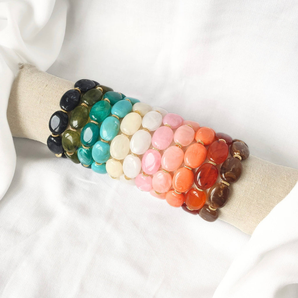 Bracelet JANE: Rose pêche / S/M = 18 cm