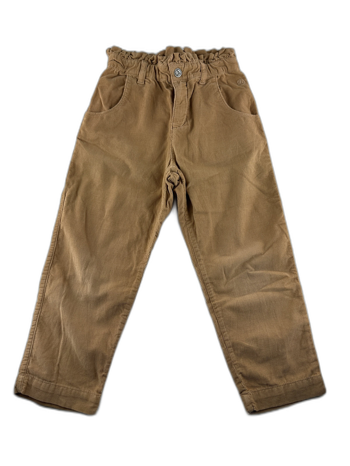 Petit bateau - Pantalon en velours côtelé beige orangé - taille 6 ans / 116 cm - seconde main