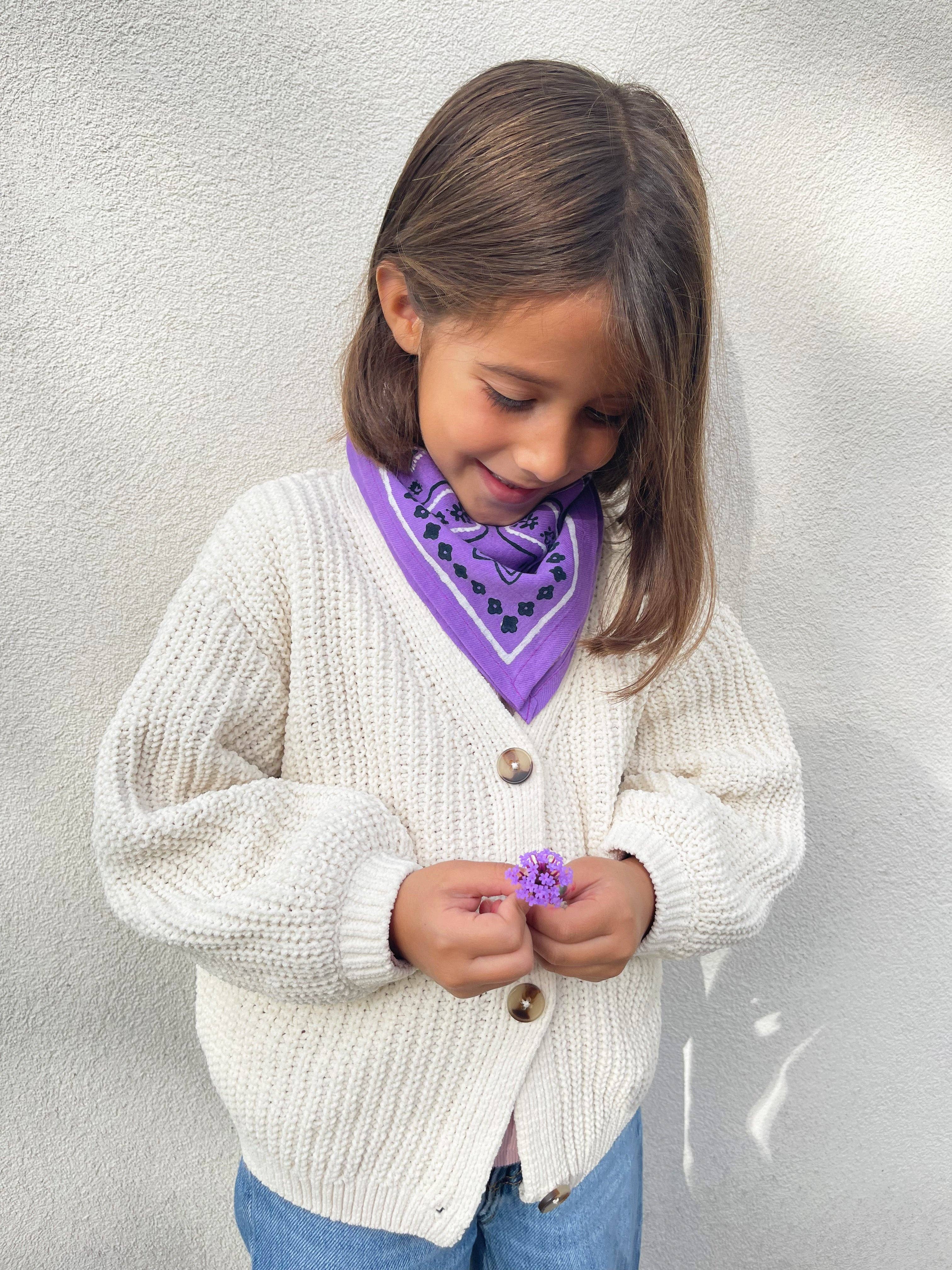 Petit foulard enfant - style bandana - Violet