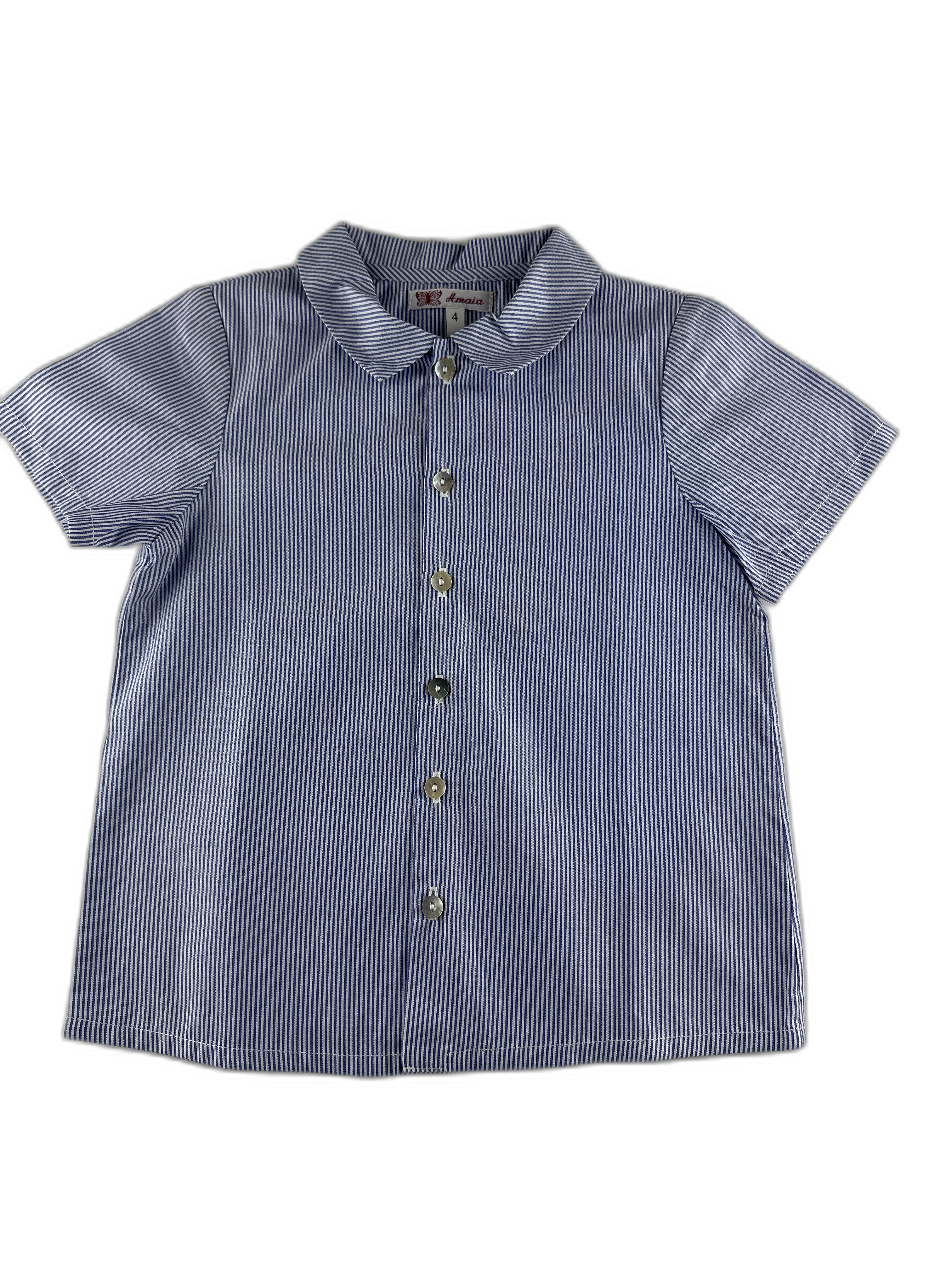 Amaia - Chemise bleu et blanc rayé - taille 4 ans - seconde main