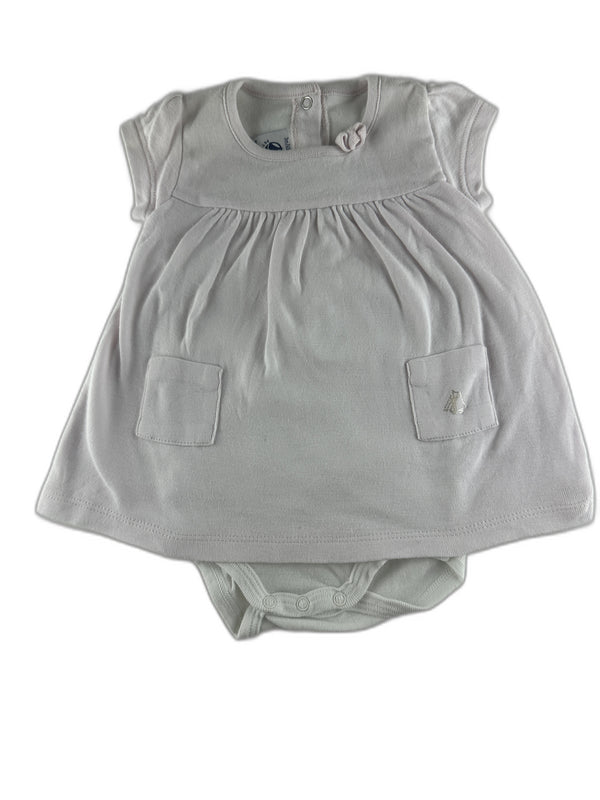 Petit Bateau - Robe body rose et blanc - taille 3 mois - seconde main