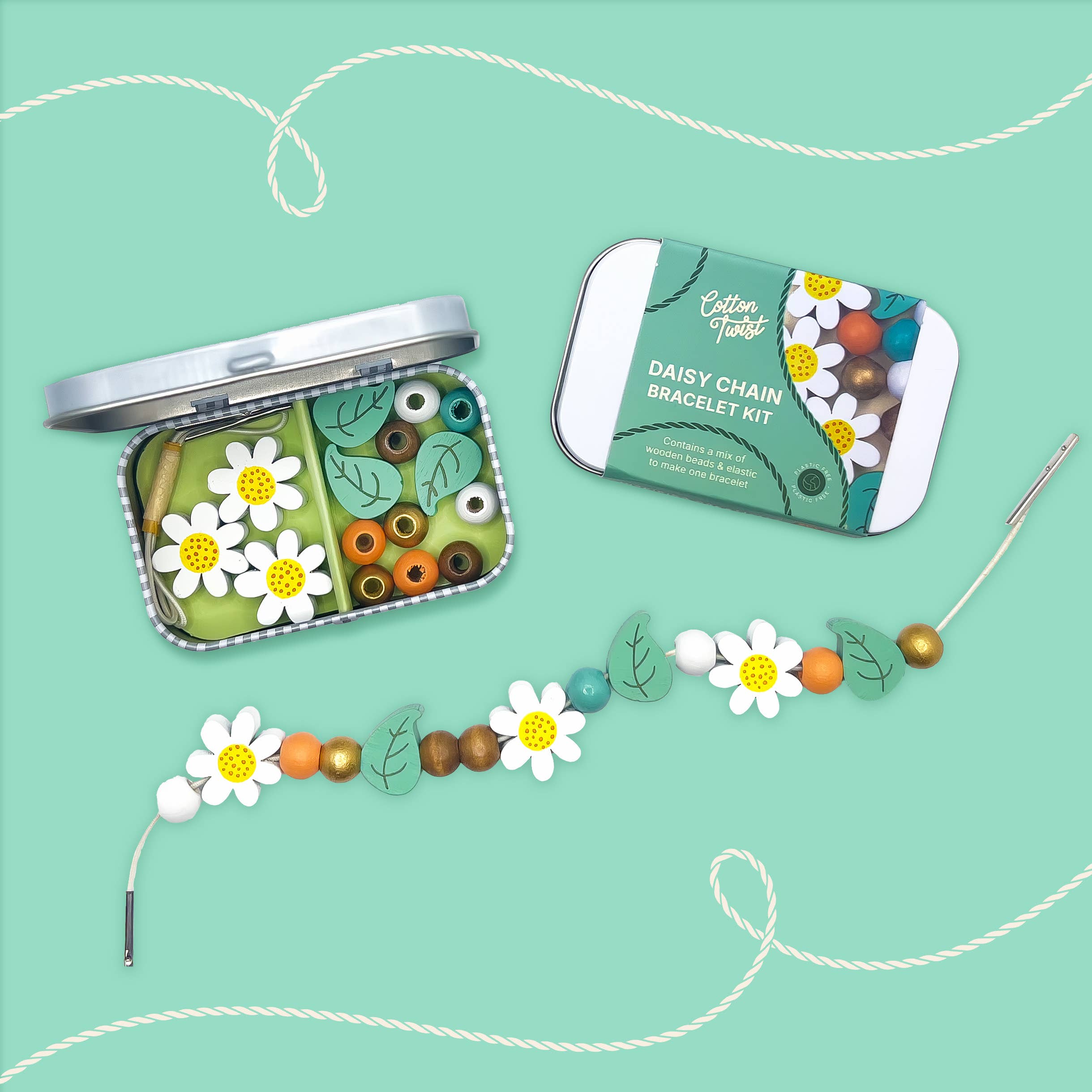 Coffret cadeau bracelet chaîne de marguerites