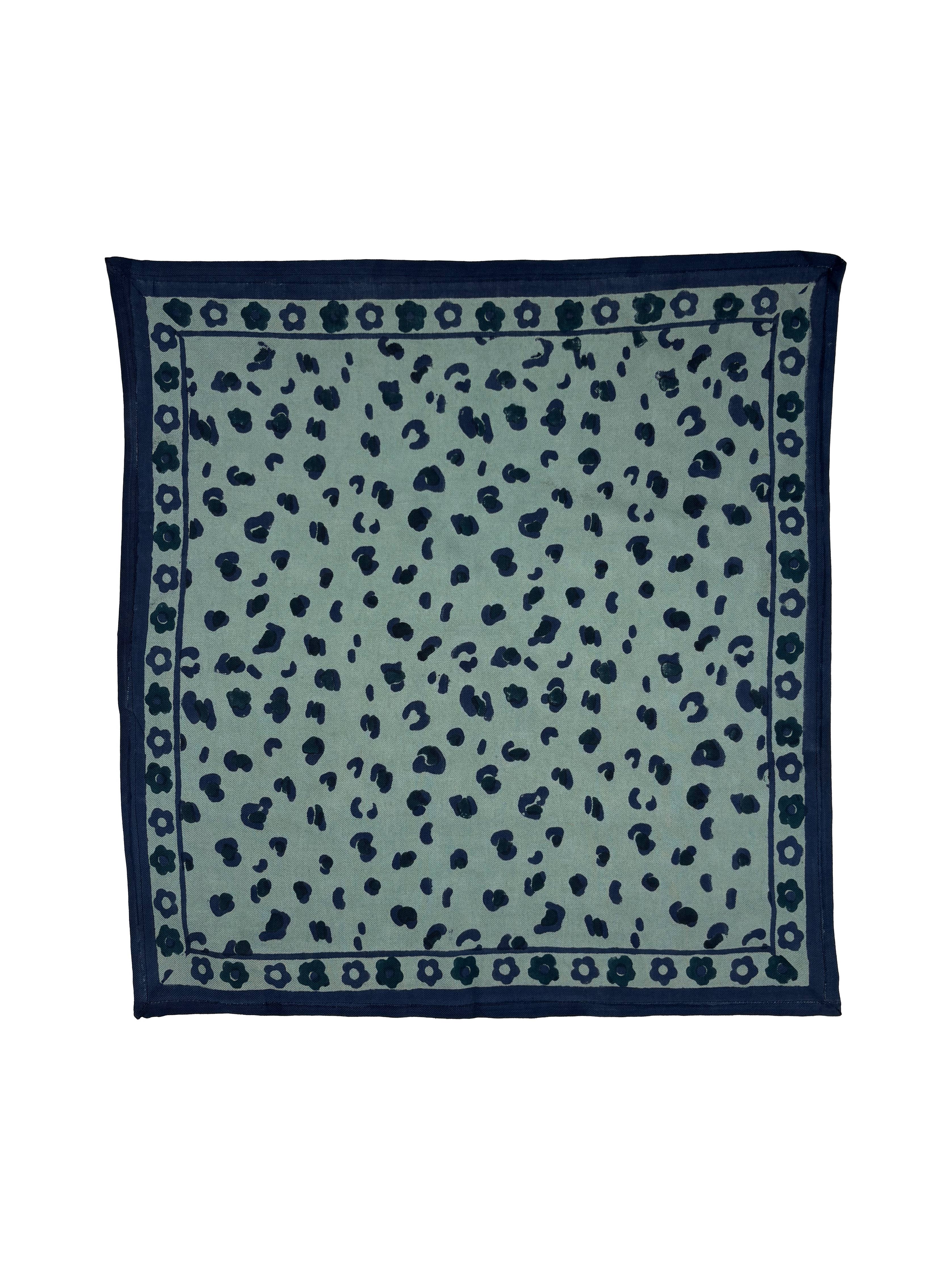 Grand foulard - OSCAR - imprimé Léopard - coloris Céladon