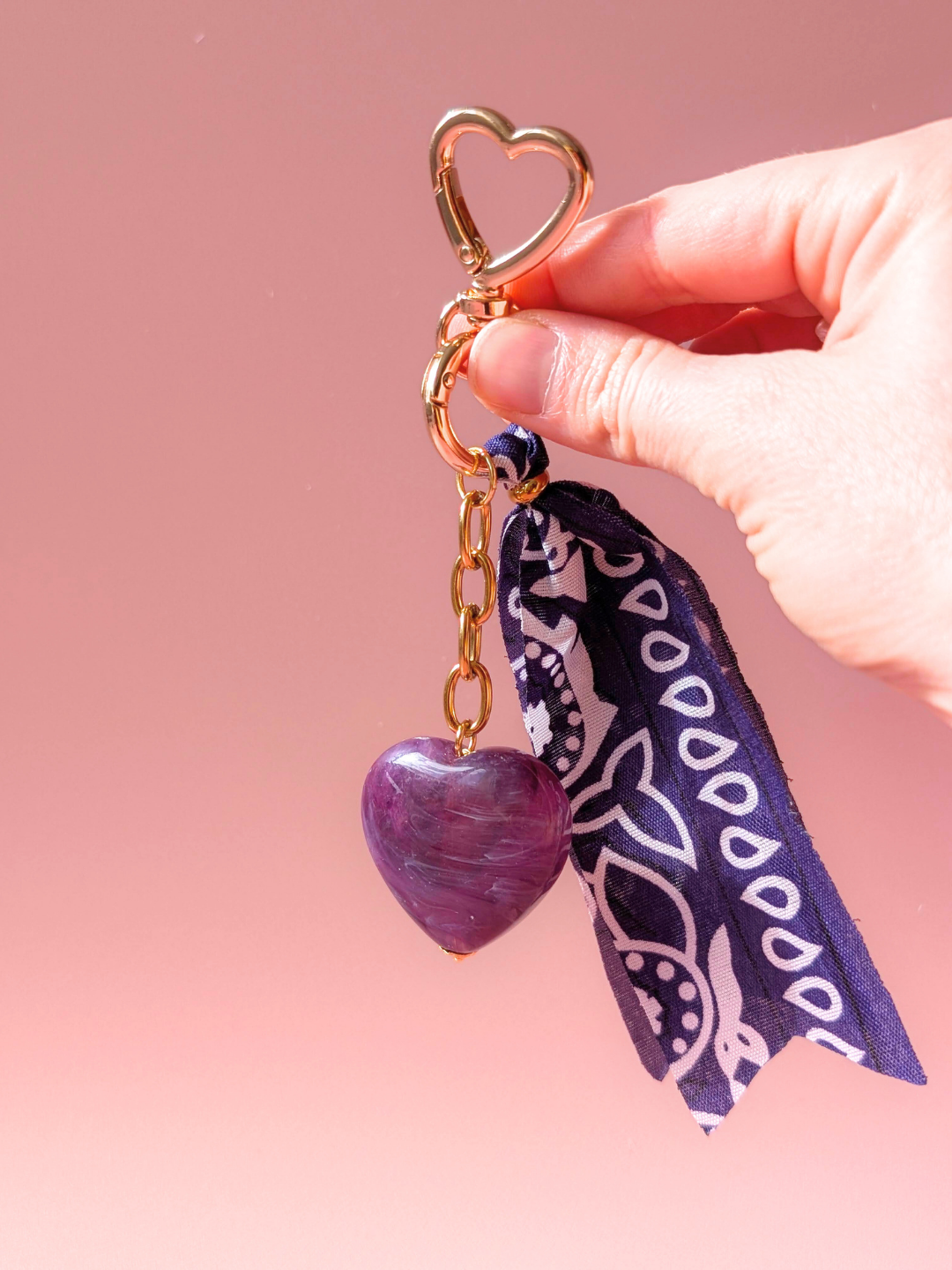 Grigri de sac & porte-clés – LOVE: Rose pêche