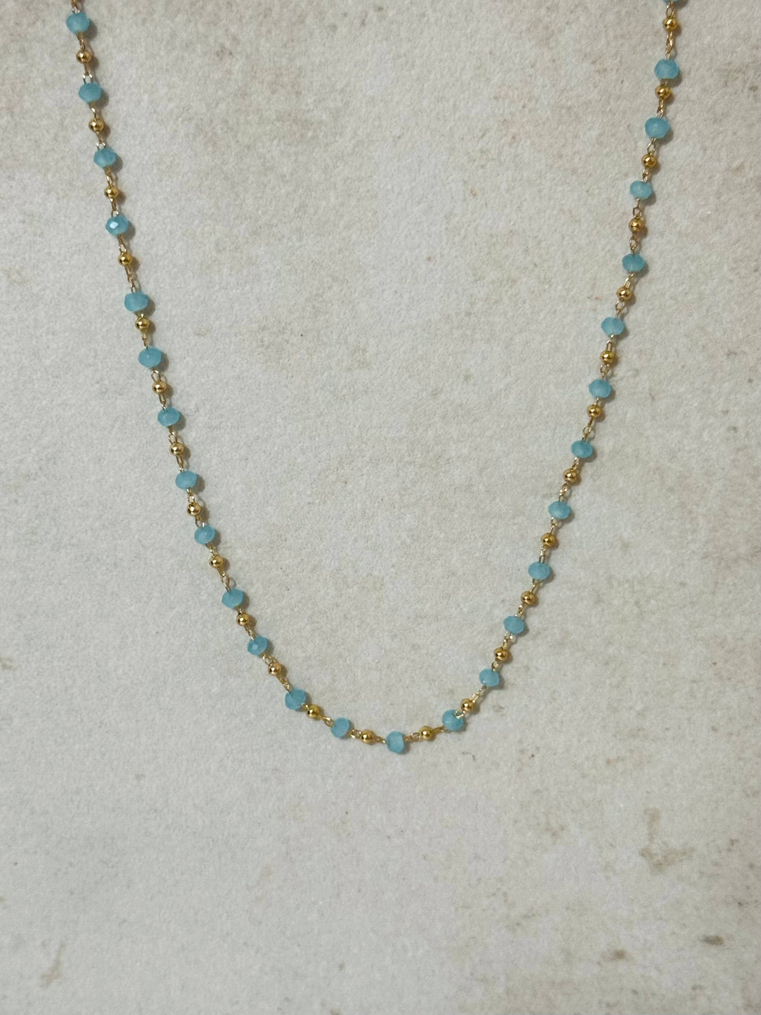 Collier d'été Sassari avec perles colorées: Vert menthe