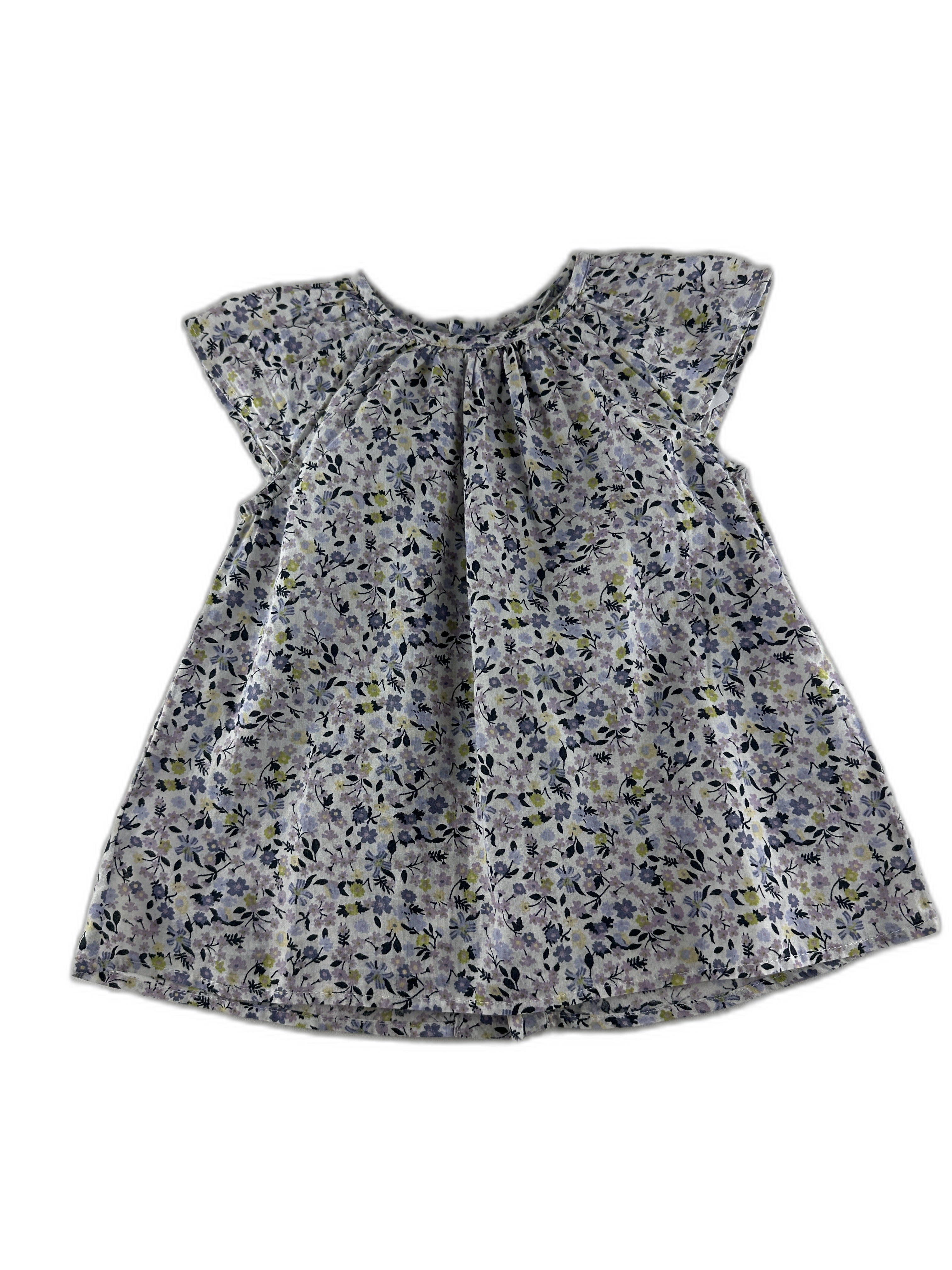 Bout'chou - Robe blanche imprimée fleurettes - taille 18 mois - seconde main
