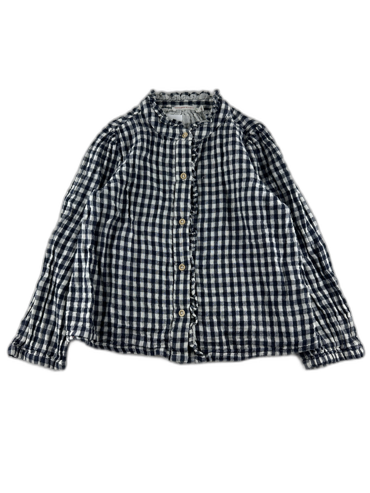Monoprix - Chemise marine a vichy - taille 6 ans - seconde main