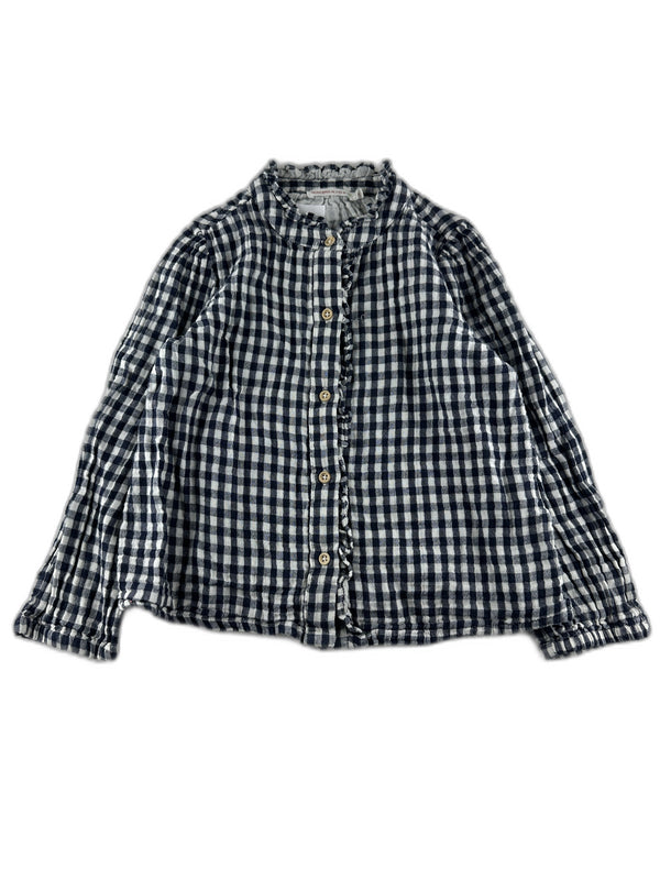 Monoprix - Chemise marine a vichy - taille 6 ans - seconde main
