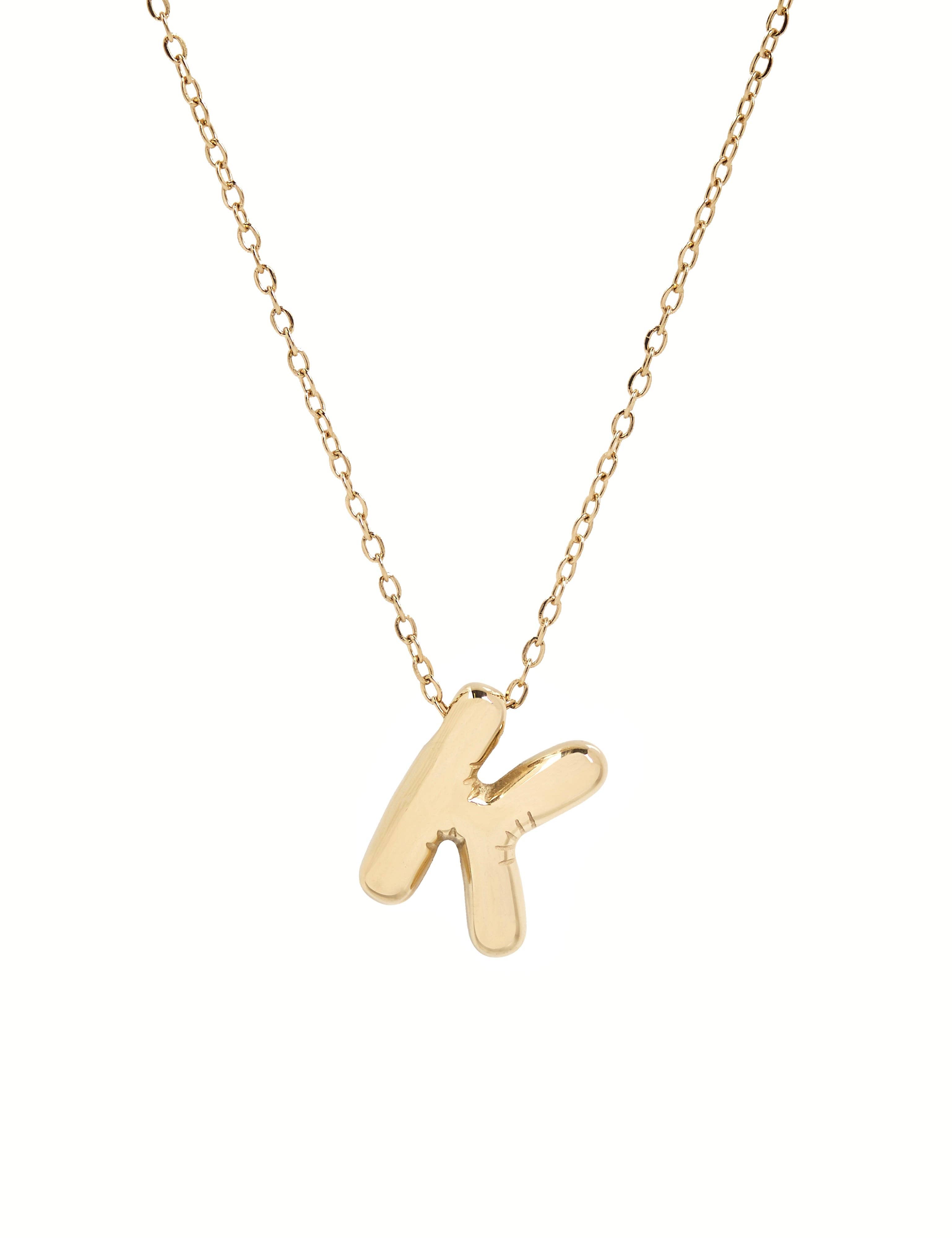 Collier initiale 3D en forme de ballon: J