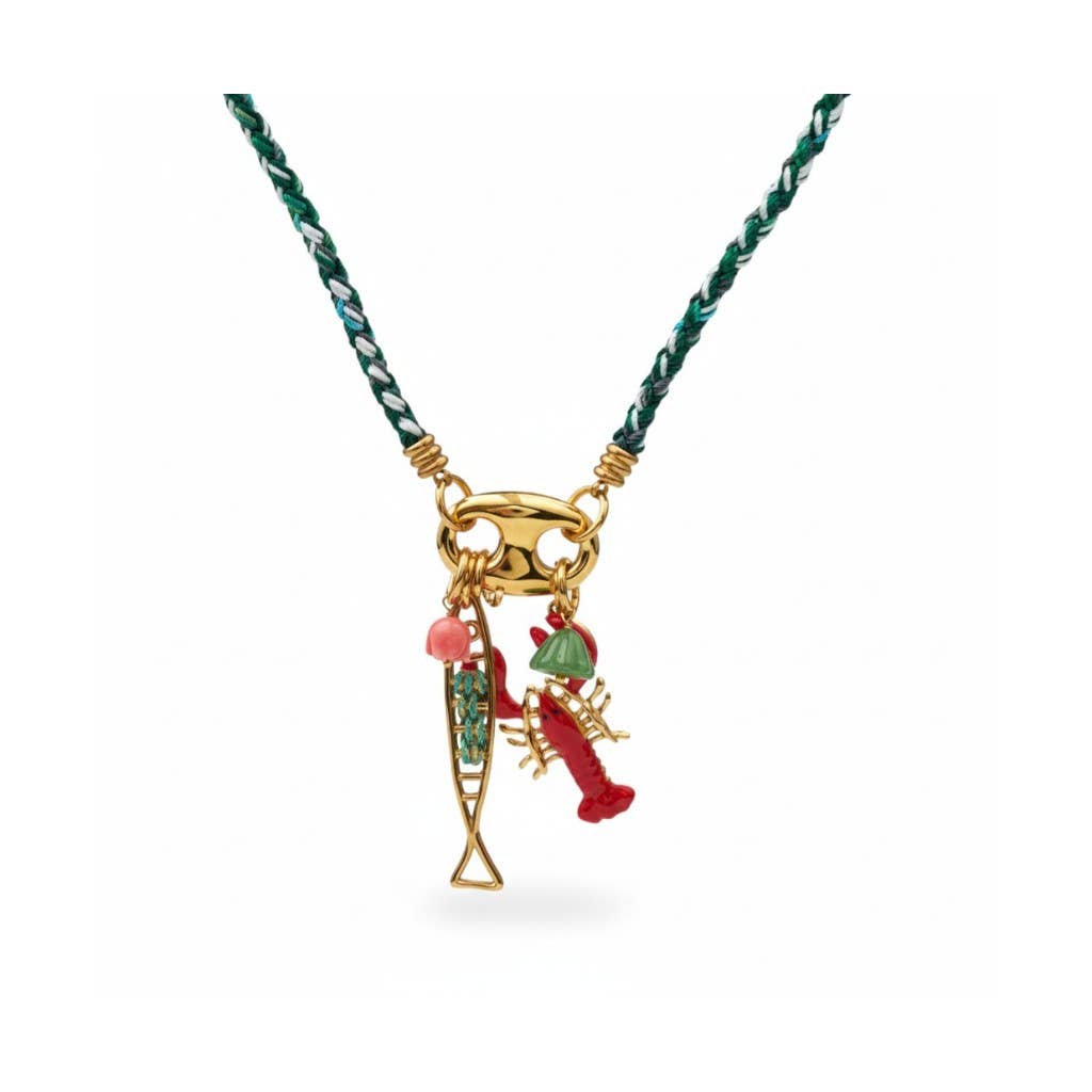 Collier Charms d'été avec cordon en tissu