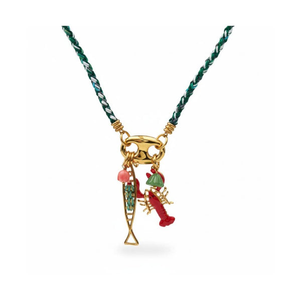 Collier Charms d'été avec cordon en tissu