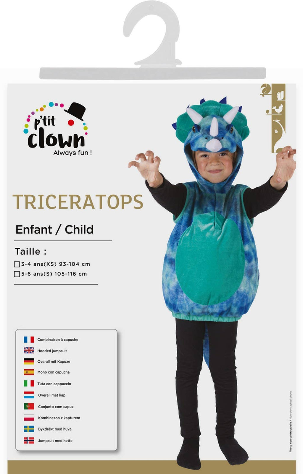 Costume Triceratops - Enfant - 3/4 Ans