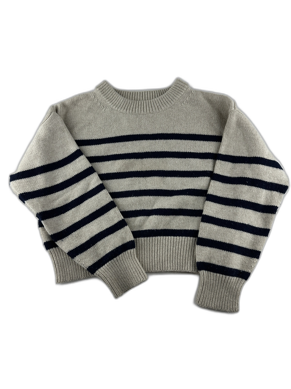 Pull Petit Bateau en laine et coton à rayures - 8 ans - seconde main