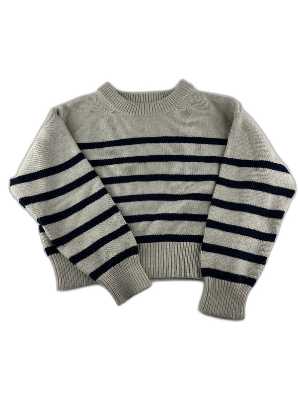 Pull Petit Bateau en laine et coton à rayures - 8 ans - seconde main