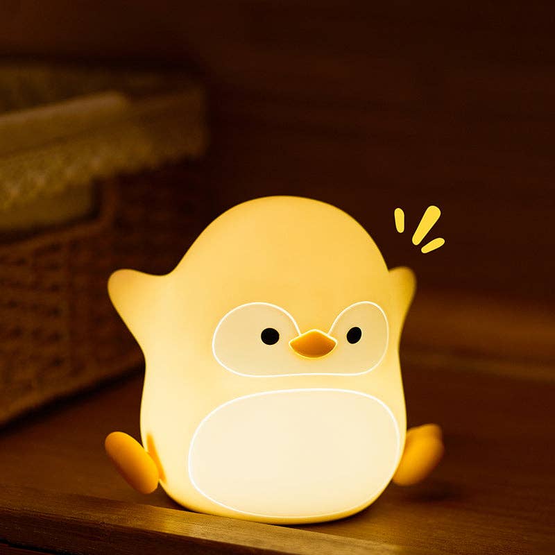 Veilleuse enfant pingouin en silicone – LED rechargeable