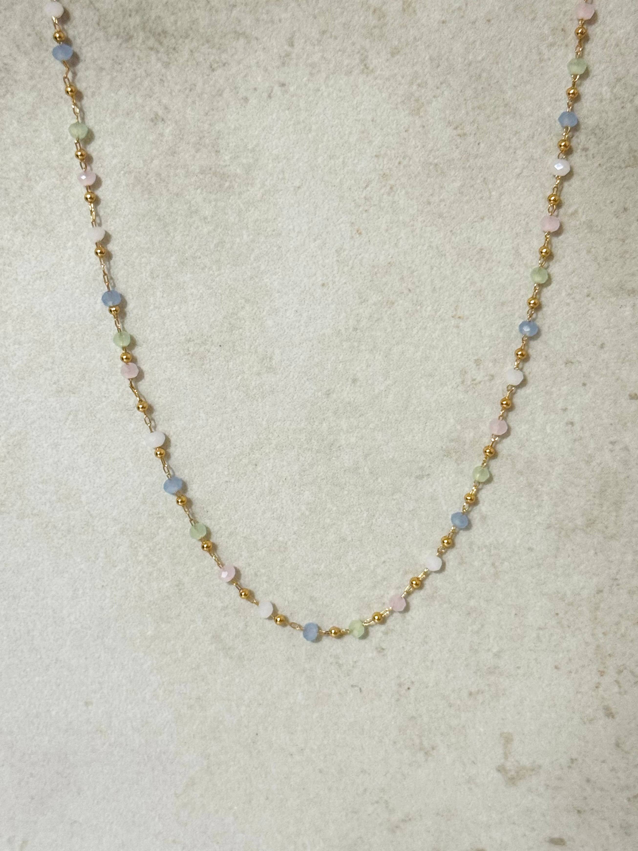 Collier d'été Sassari avec perles colorées: Vert menthe
