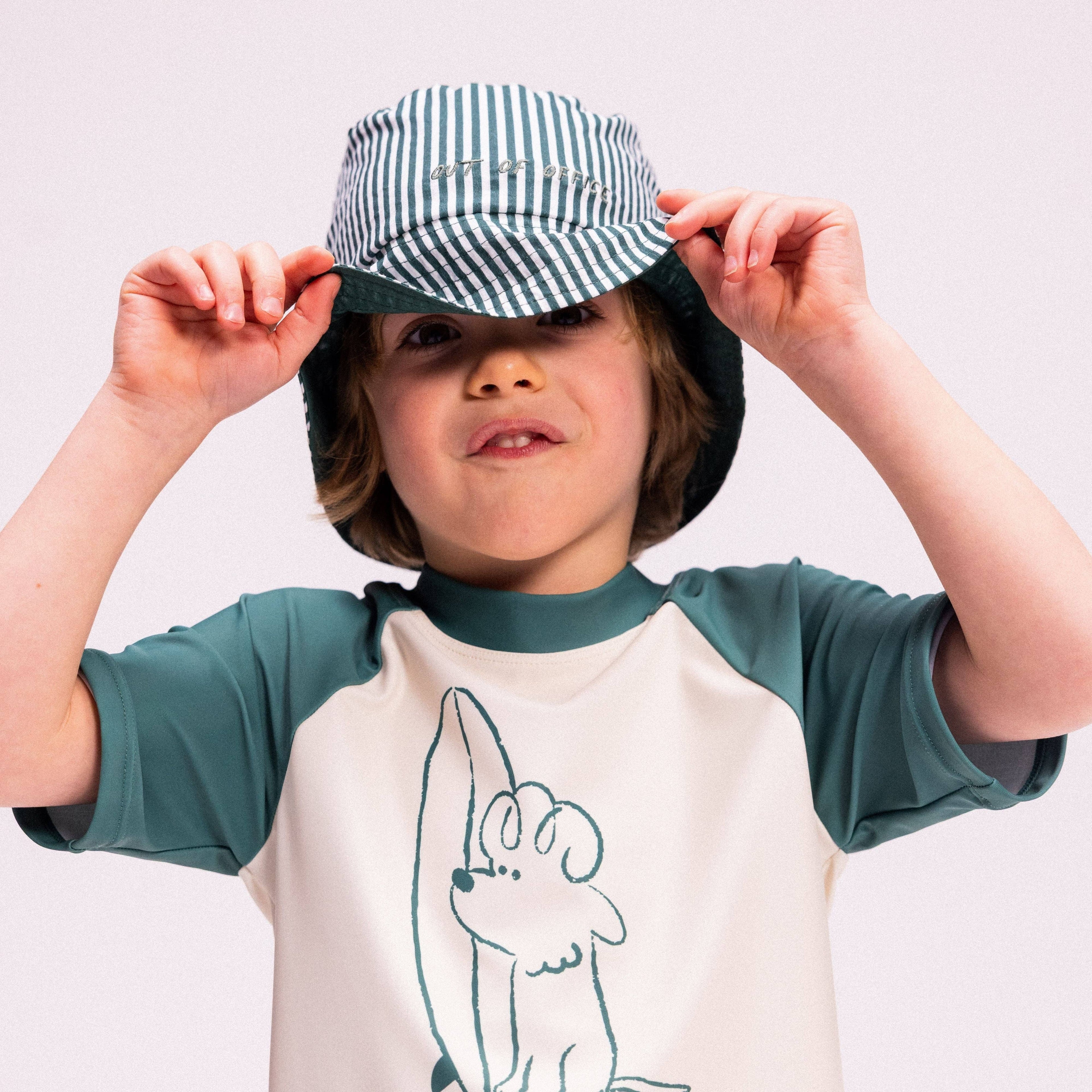 Chapeau de soleil réversible - vert - Surf Dogs: 2/4 Ans