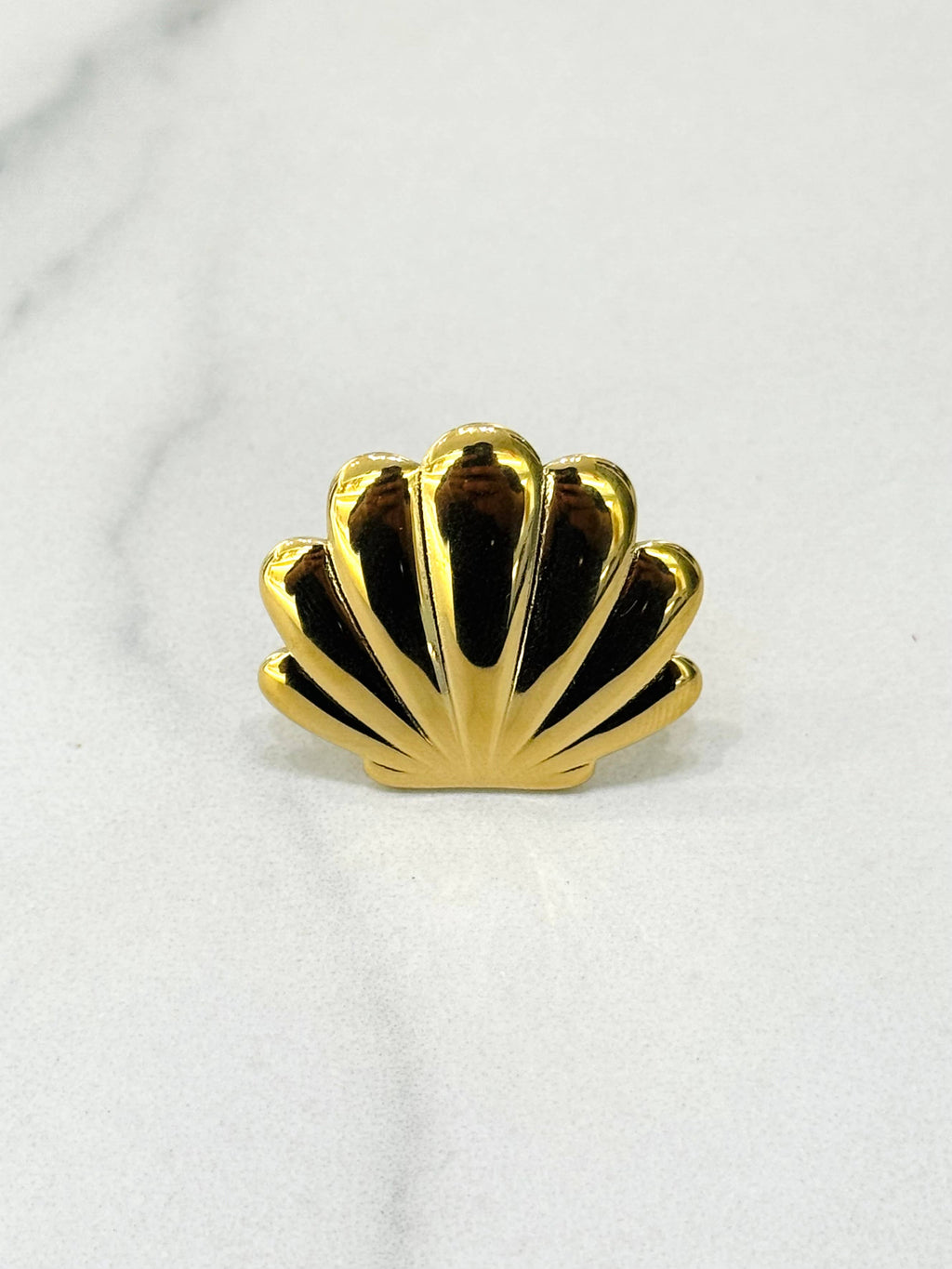 Bague réglable en acier inoxydable coquillage