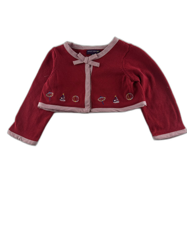 Sergent Major - Boléro rouge  brodé - taille 12 mois - seconde main