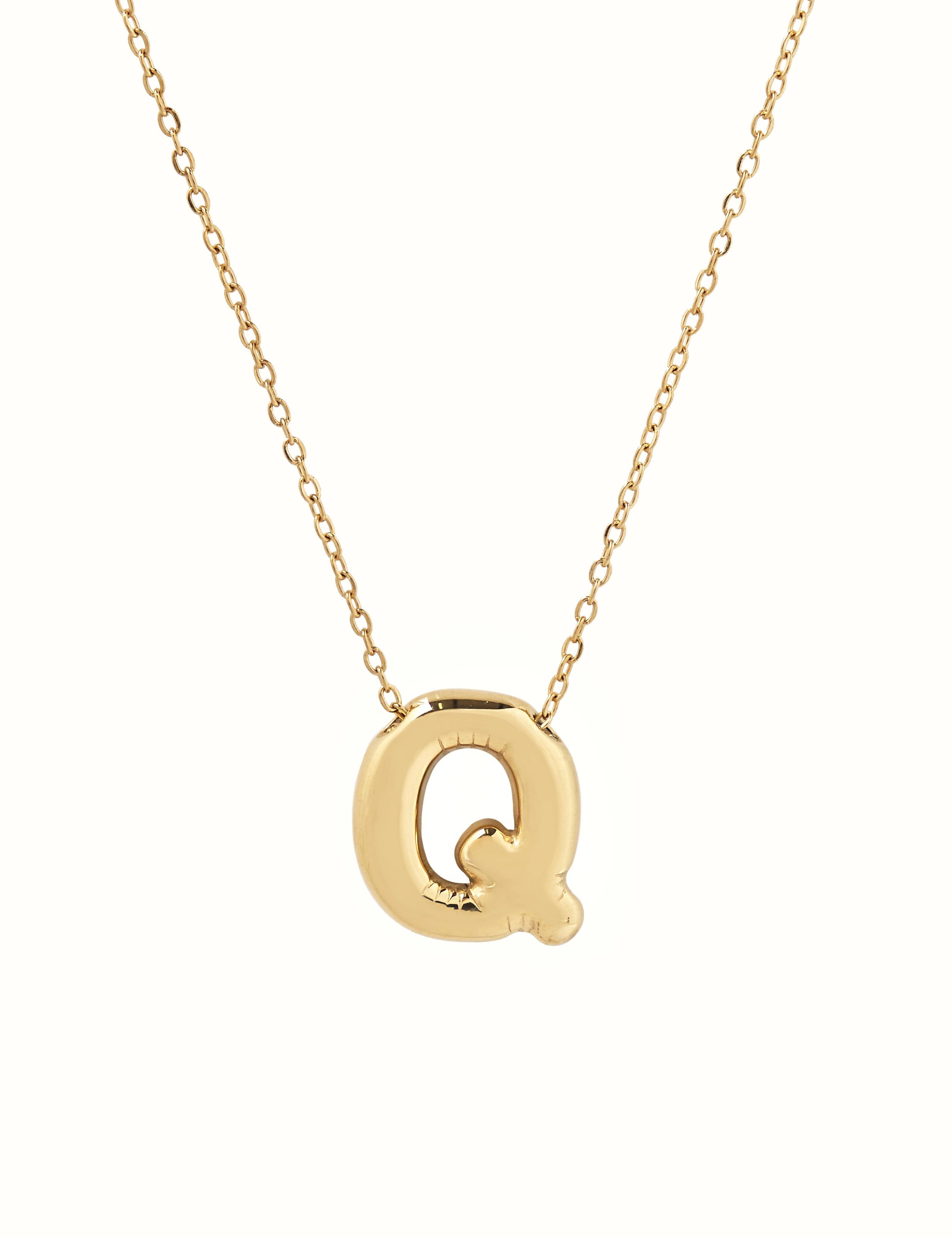 Collier initiale 3D en forme de ballon: J
