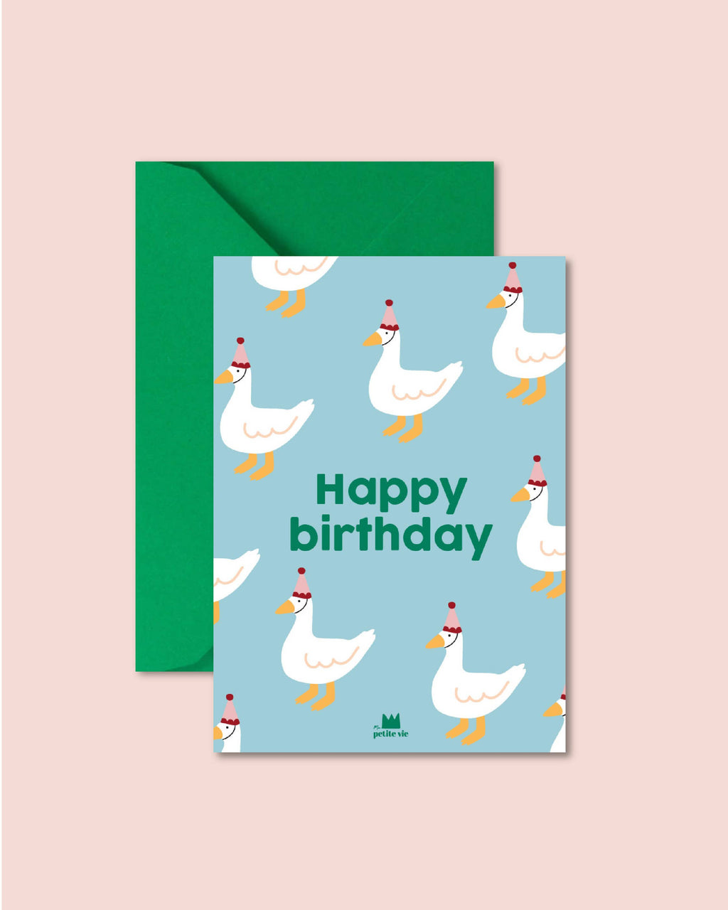 Carte "Anniversaire" - Happy birthday oies  (avec enveloppe)