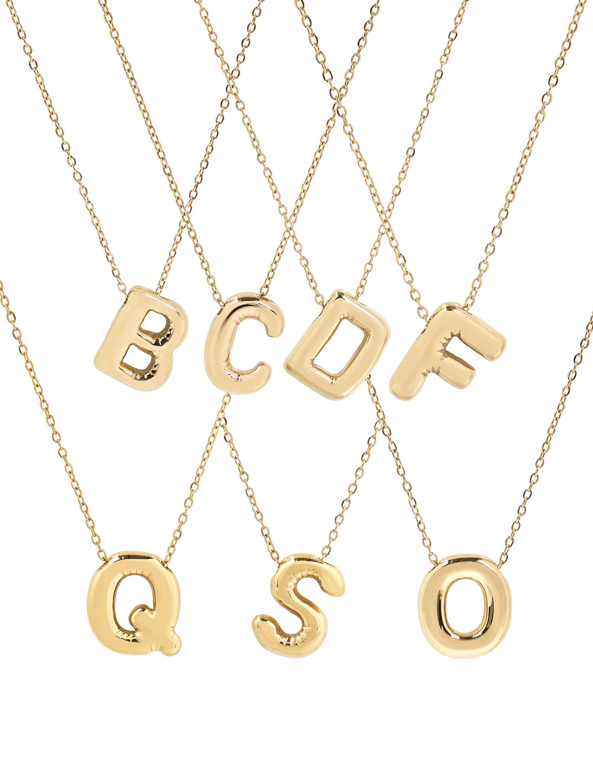 Collier initiale 3D en forme de ballon: V